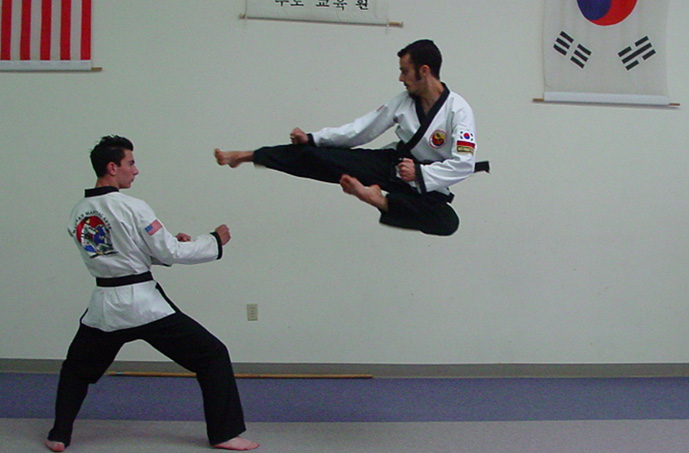 Flying kick demonstration